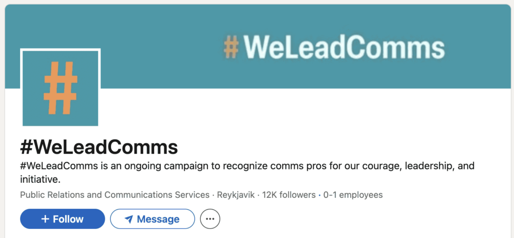 LinkedIn Communications page