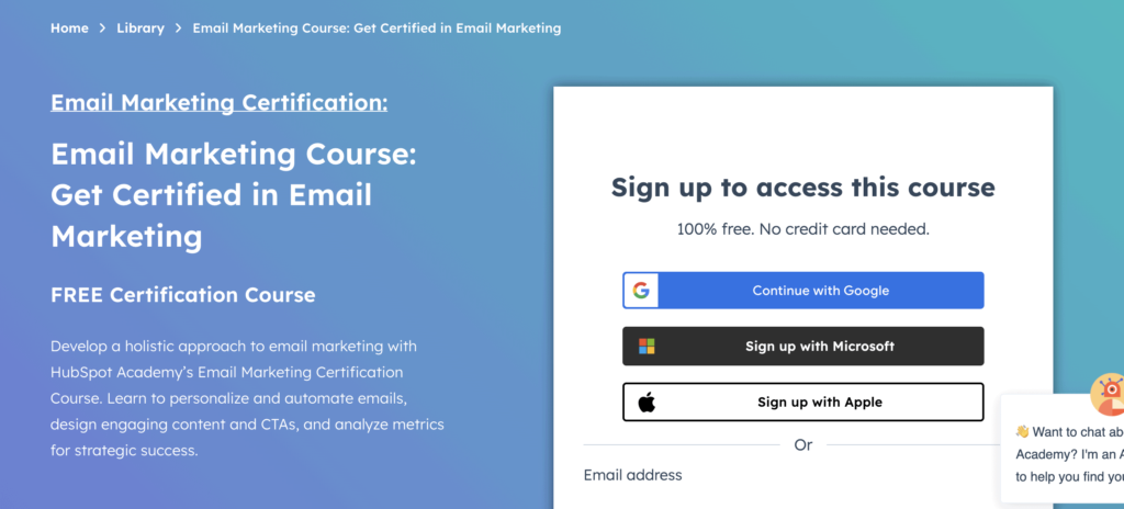 Email marketing course