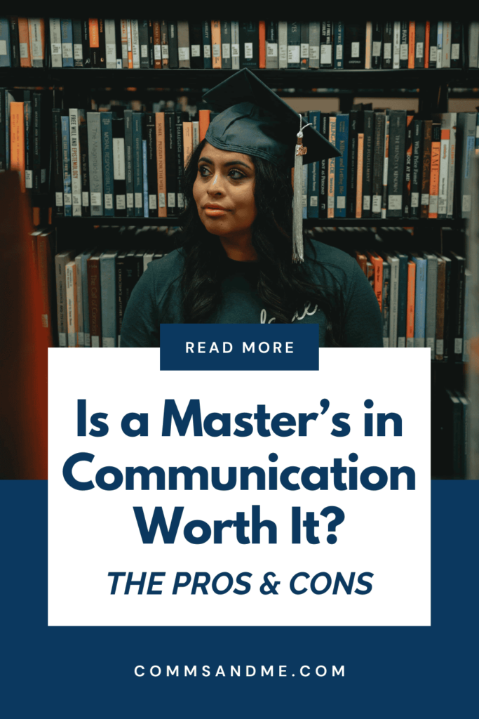 Master's in communication Pinterest pin