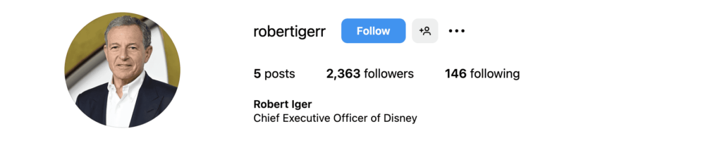 Bob Iger Instagram