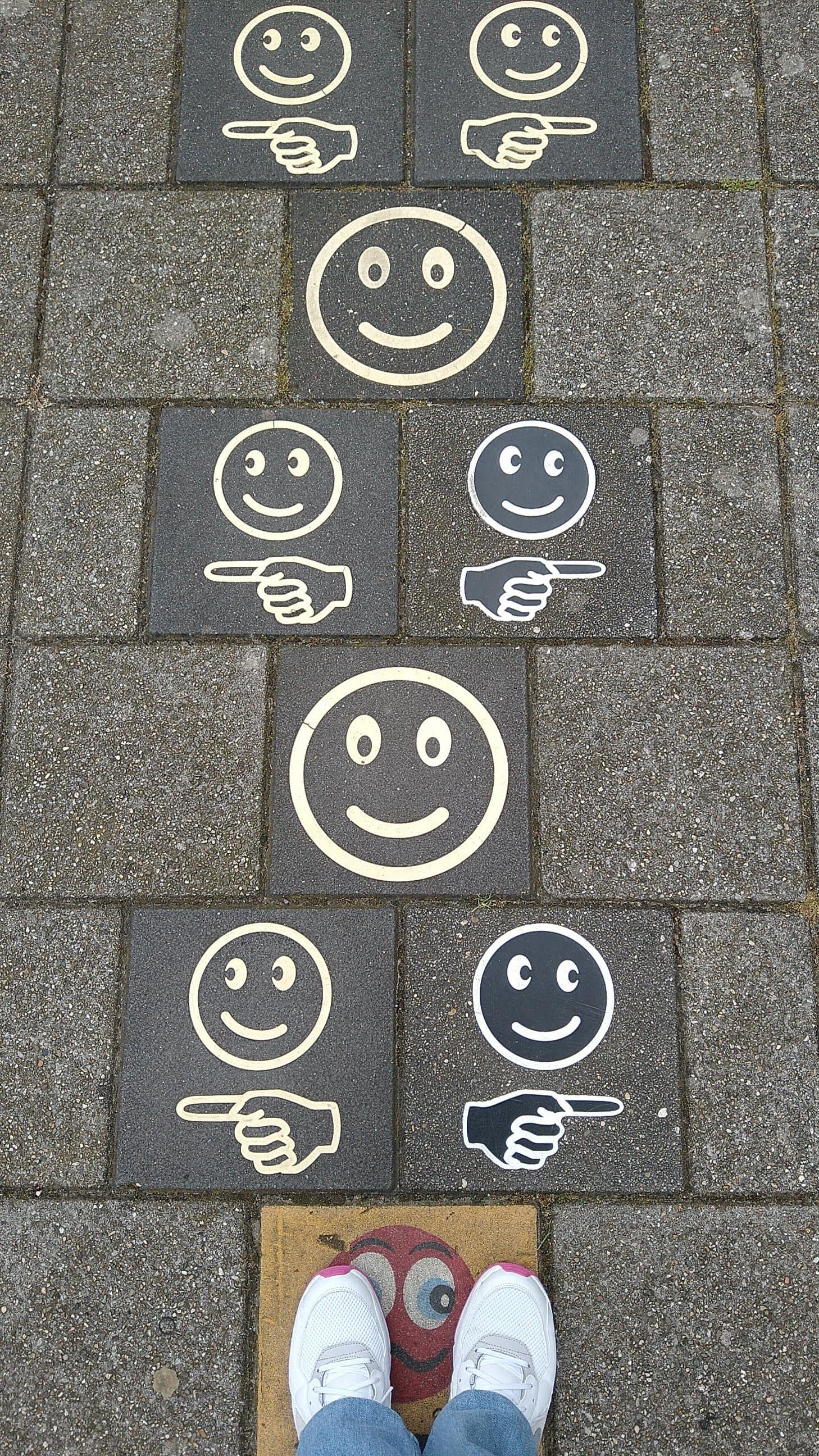 Hopscotch game on pavement