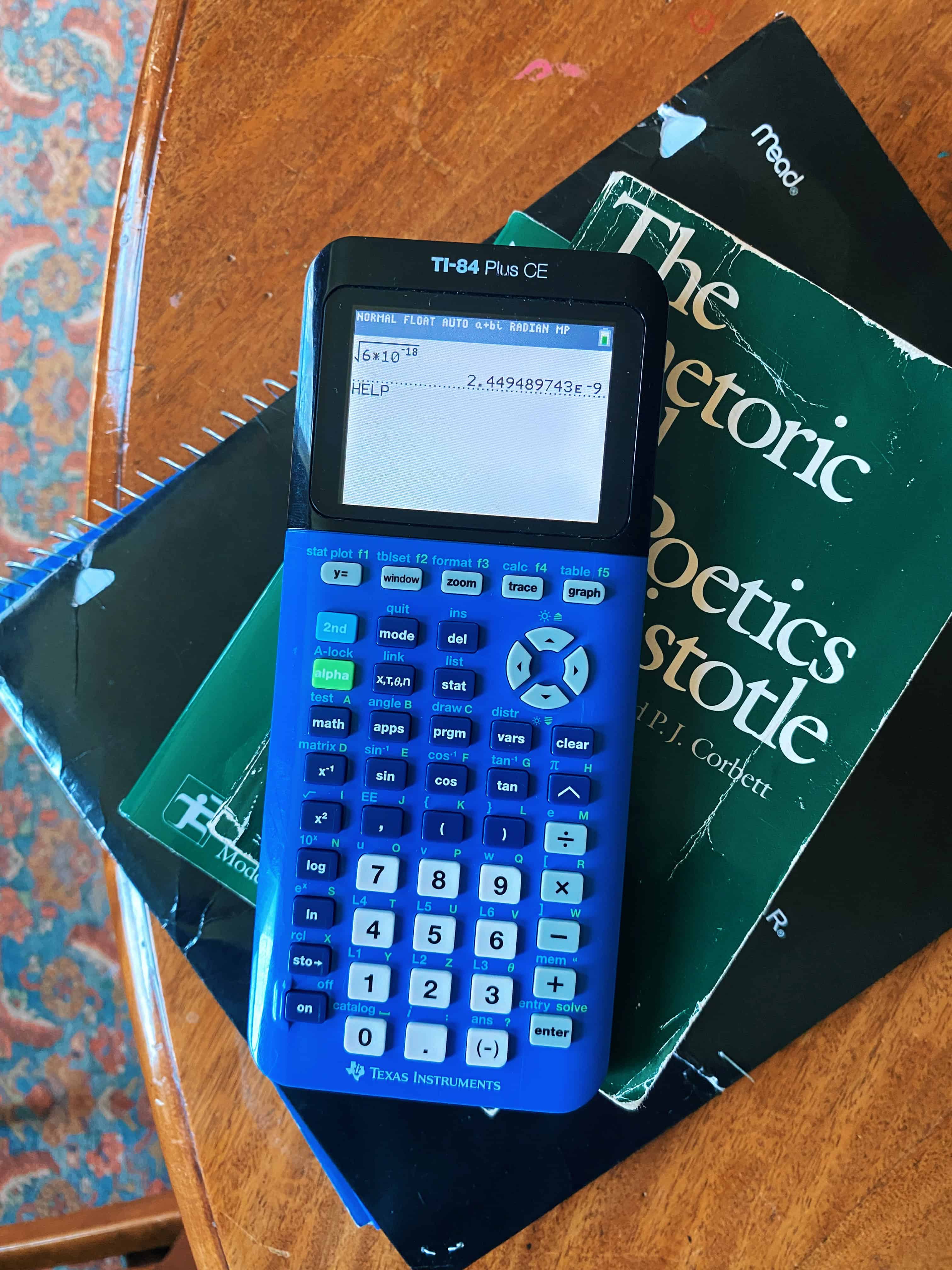 Calculator and books